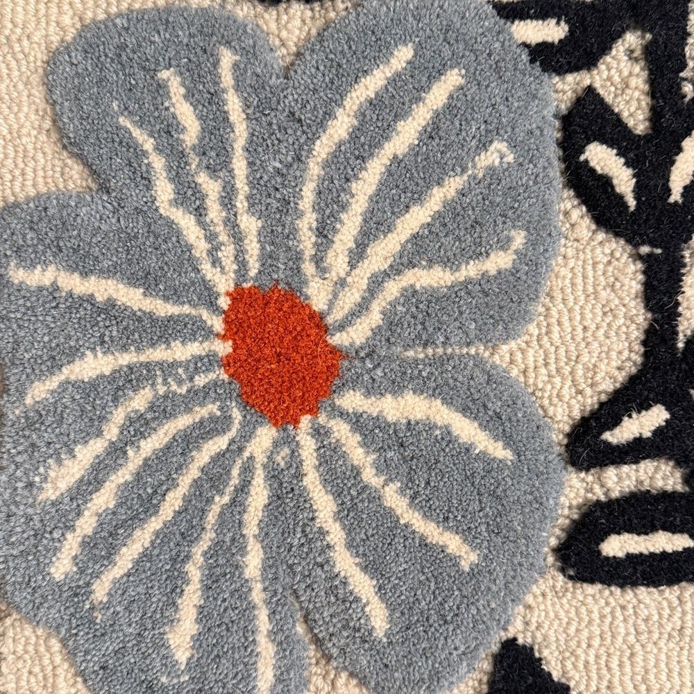 Anthropologie McKenzie Parrott Wool Tufted Bloom Rug - Picture 4 of 11